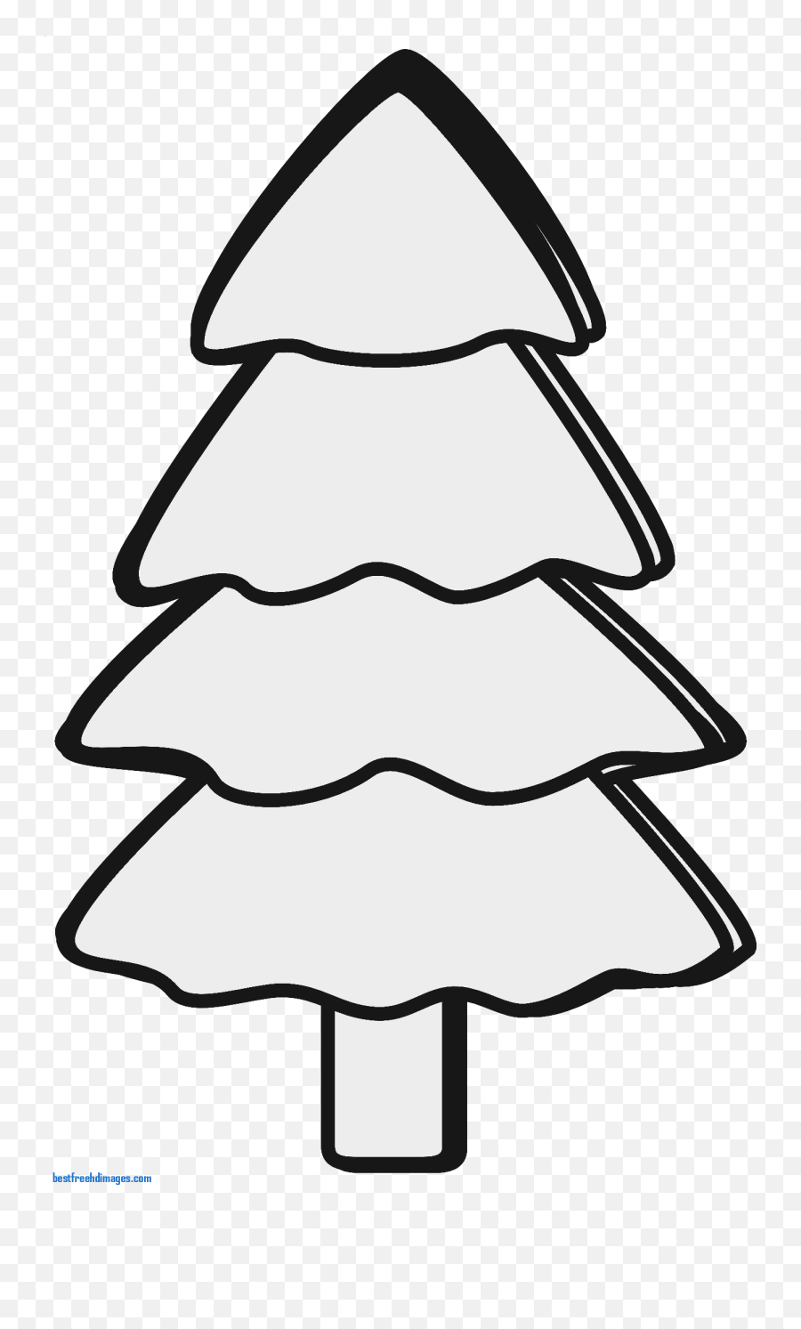 Christmas Tree Line Art Free Clip - Christmas Tree Black And White Clipart Png,Tree Line Png