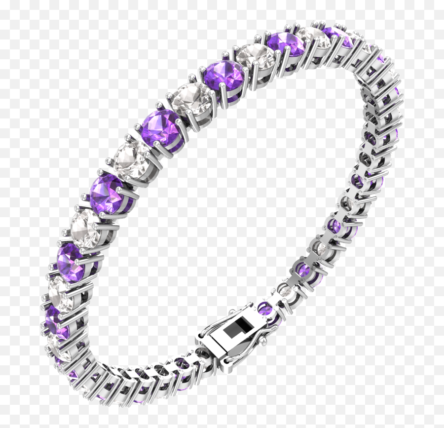 Amethyst And White Topaz Tennis Bracelet - Solid Png,Amethyst Icon