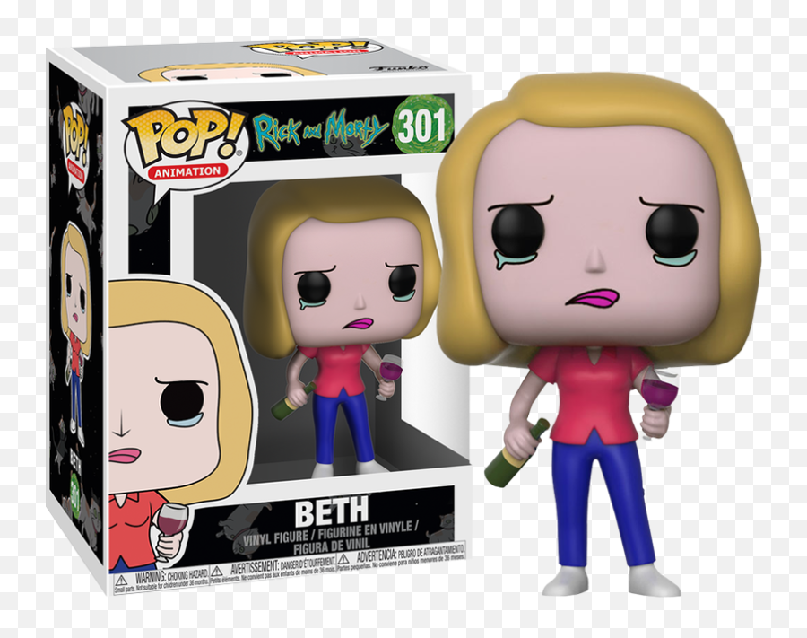 Funko Pop Rick And Morty - Beth With Wine Glass 301 Rick Y Morty Funko Pop Png,Rick And Morty Png
