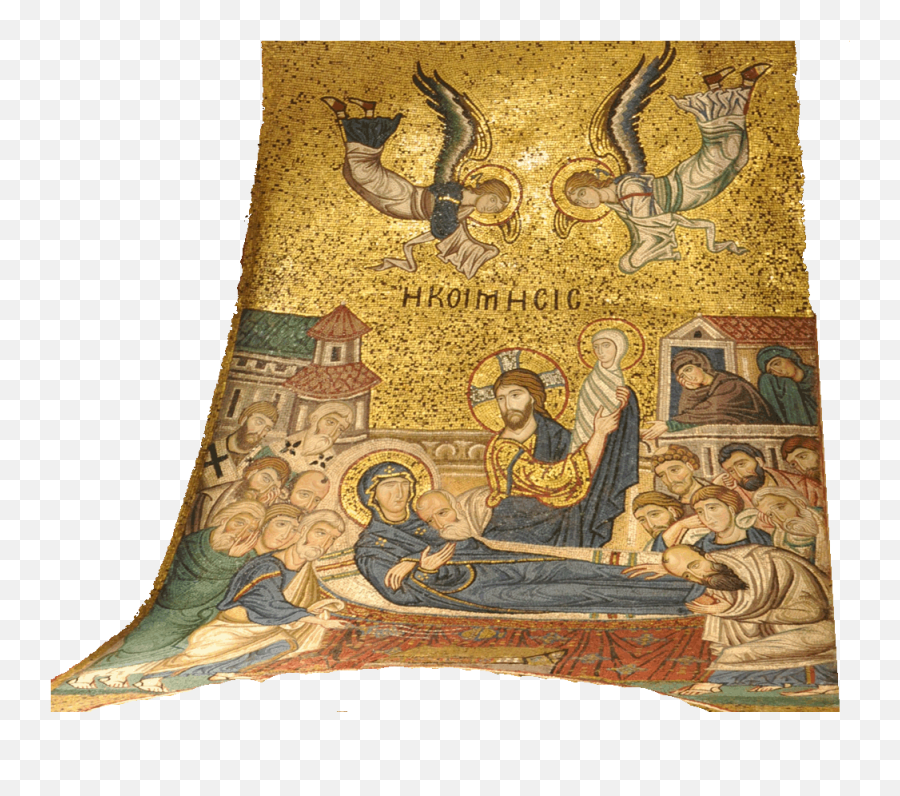 Nativity Mosaic Martorana Church Palermo - Artifact Png,Icon Of The Dormition