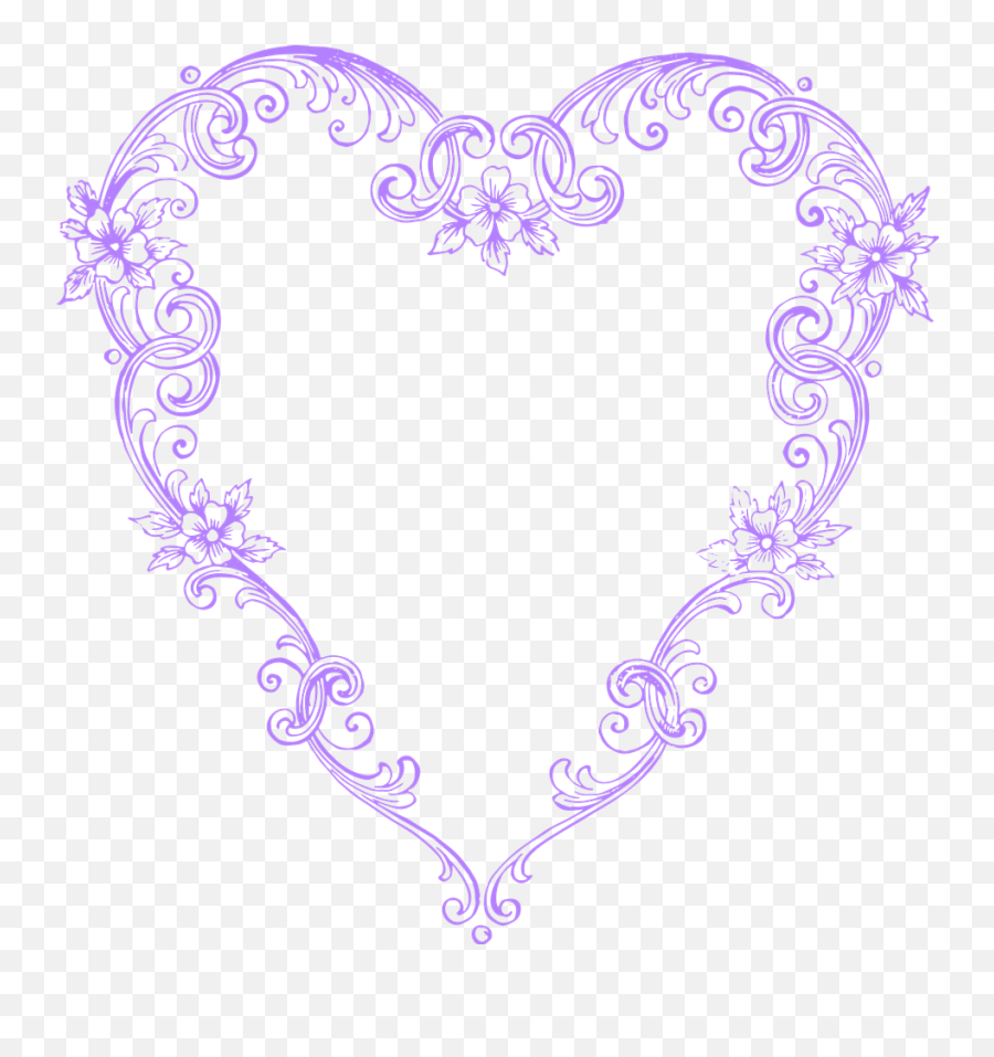 Scroll Work Png - Fancy Vintage Heart Border Png 911652 Heart And Flowers Clipart,Heart Border Png