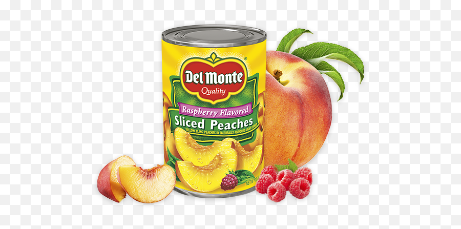 Sliced Yellow Cling Peaches In Raspberry Flavored Light - Del Monte Yellow Cling Peach Halves Png,Peaches Png