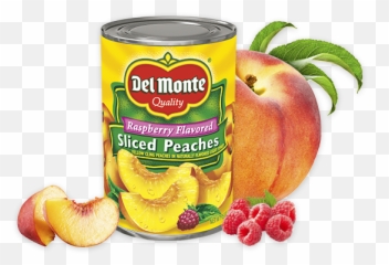 Sliced Yellow Cling Peaches In Raspberry Flavored Light - Del Monte Yellow Cling Peach Halves Png,Peaches Png