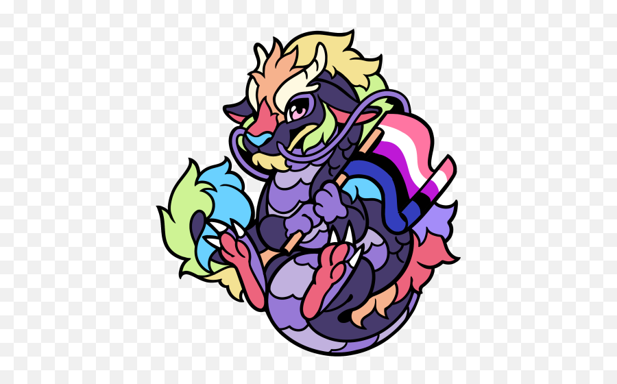 Fursona Pins - Genderfluid Fursona Pins Genderfluid Dragon Png,Genderfluid Icon