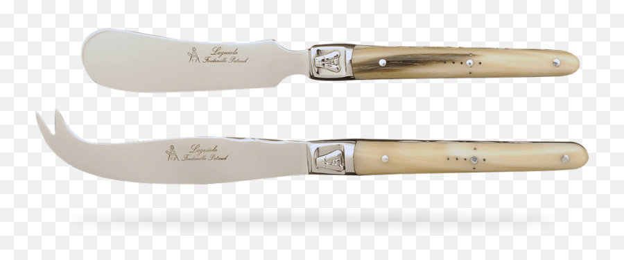 Laguiole Cheese U0026 Butter Set Real Horn Tip - Ltbfpc Knife Png,Butter Knife Png