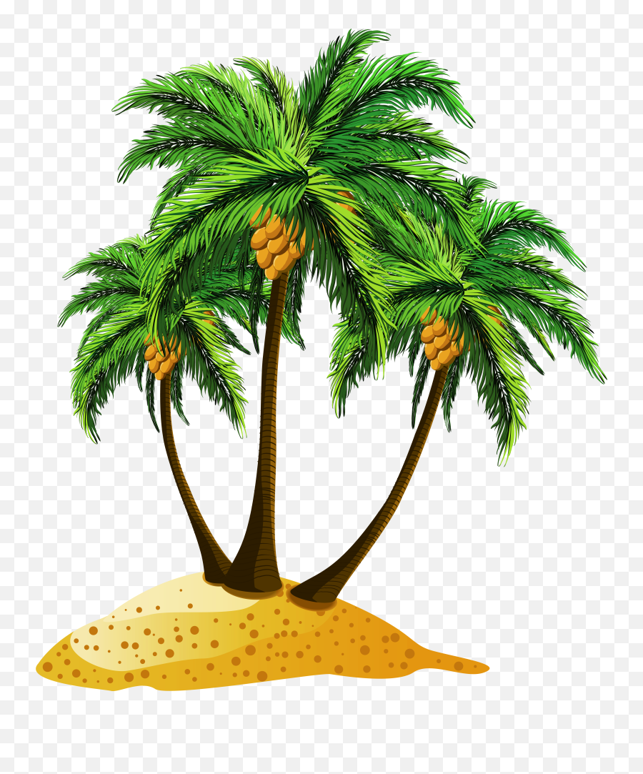 Ptcb45 Palms Trees Clipart Background Pack 6415 - Cartoon Coconut Tree Png,Palm Tree Clipart Png