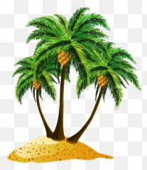 Ptcb45 Palms Trees Clipart Background Pack 6415 - Cartoon Coconut Tree Png,Palm Tree Clipart Png