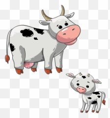 Calf Clipart Png Transparent - Cartoon Cow And Calf,Cow Emoji Png