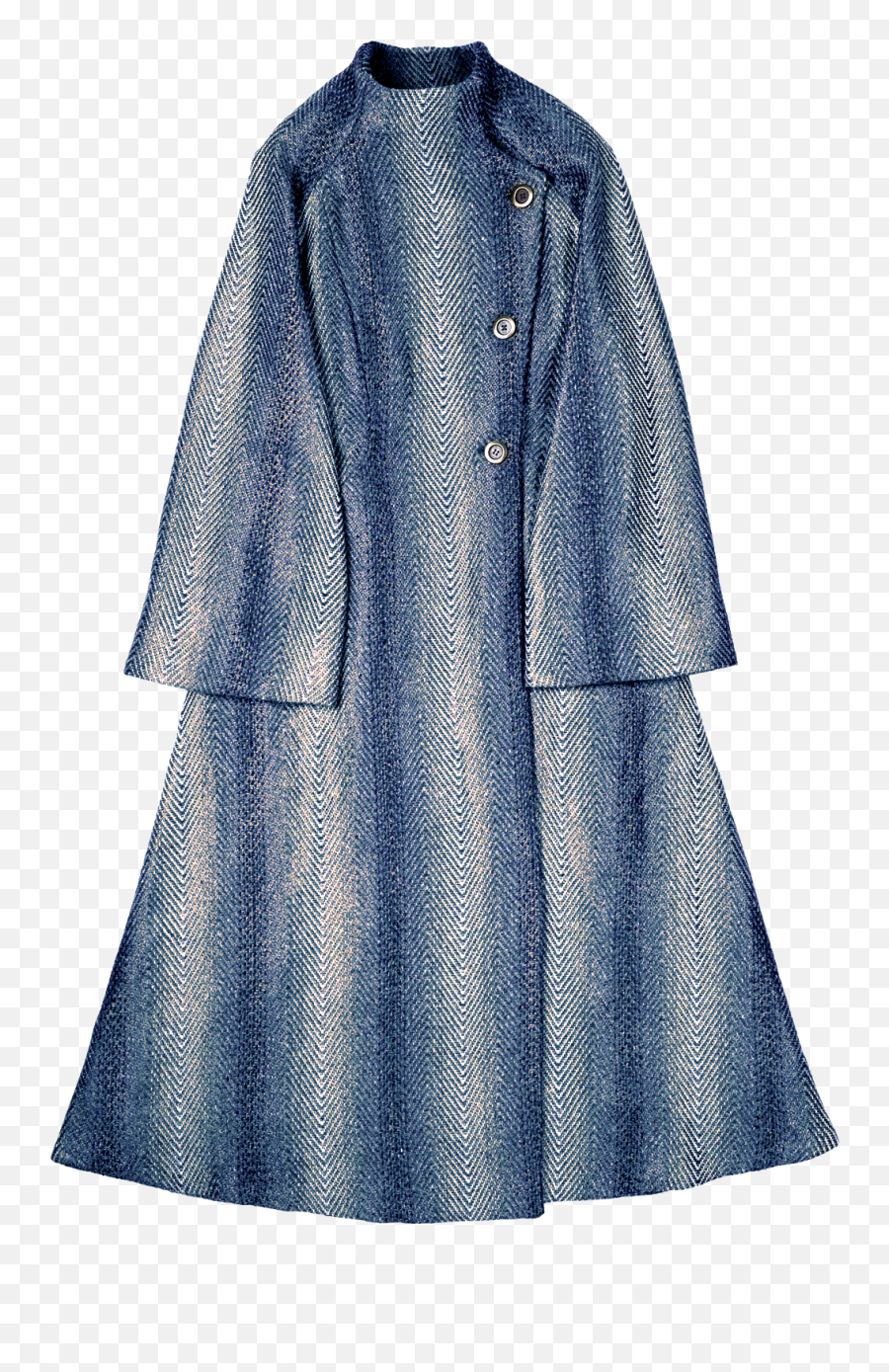 Blue Chevron Pattern Long Coat - Overcoat Png,Chevron Pattern Png