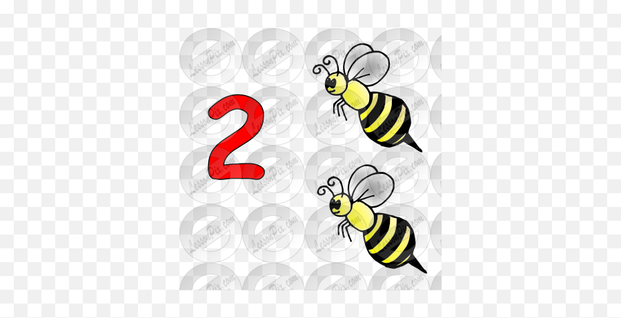 2 Bees Picture For Classroom Therapy Use - Great 2 Bees Bee Png,Bees Png
