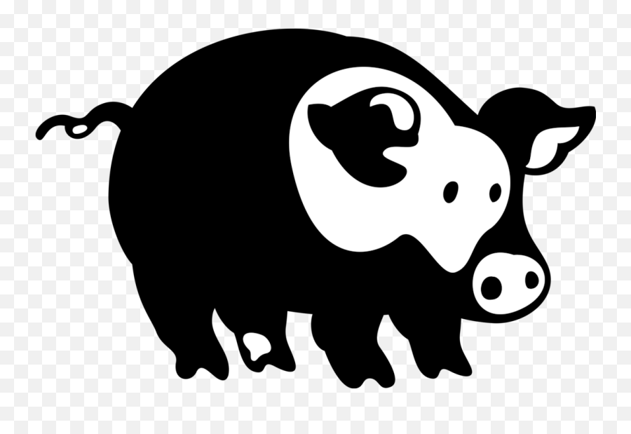 Domestic Pig Clip Art Silhouette Image - Clip Art Png,Pig Silhouette Png