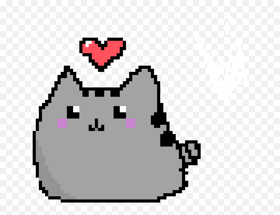 Download Pixel Art Pusheen U003c3 - Pixel Cat With Heart Full Cat Png Pixel,Pixel Heart Png