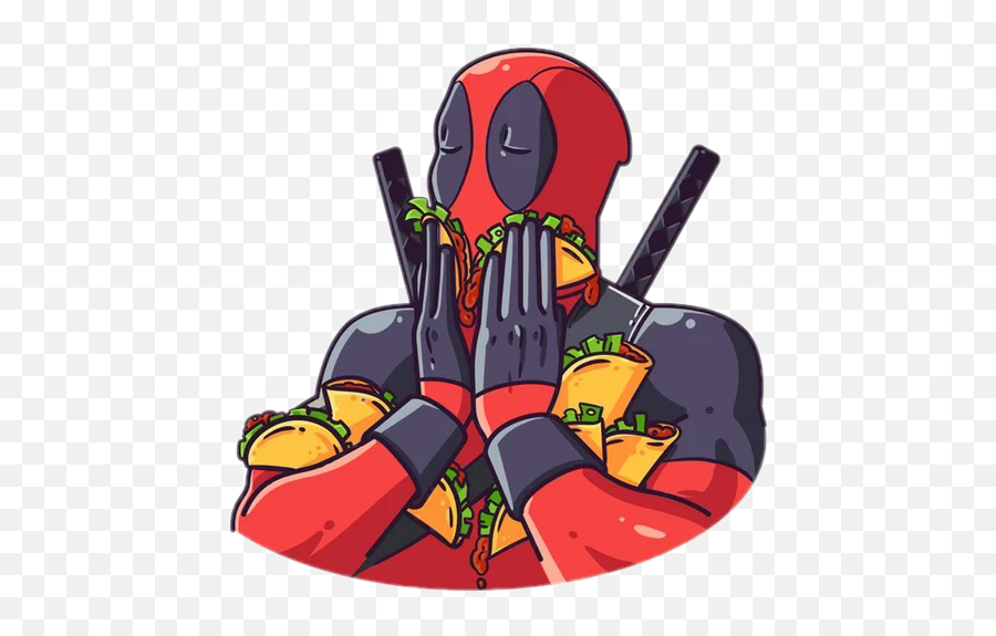 Download Deadpool And Tacos Png Image - Deadpool Sticker Telegram,Tacos Png