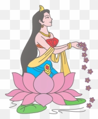 Namaskar Welcome Clipart Png - Girl With Flower