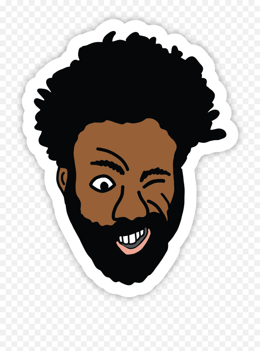 Wink Face Sticker - Childish Gambino Cartoon Transparent Png,Childish Gambino Png