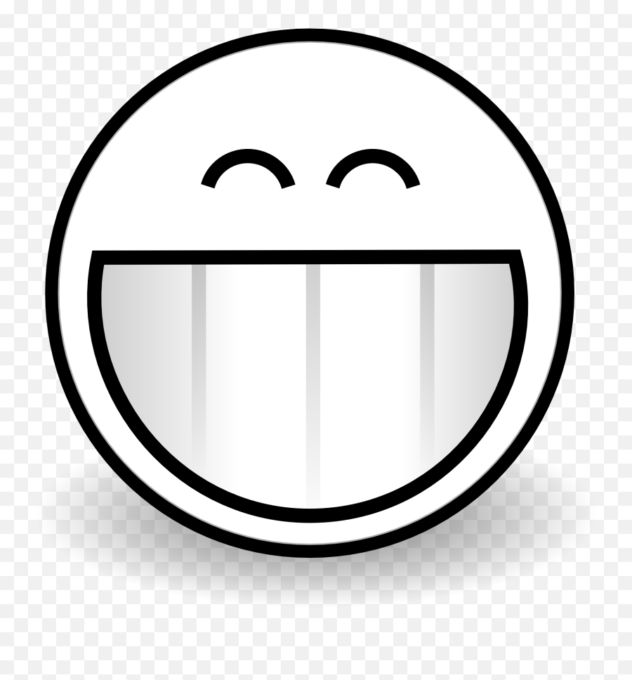 Smiley Face Black And White Clipart - Proud Face Black And White Png,Excited Face Png