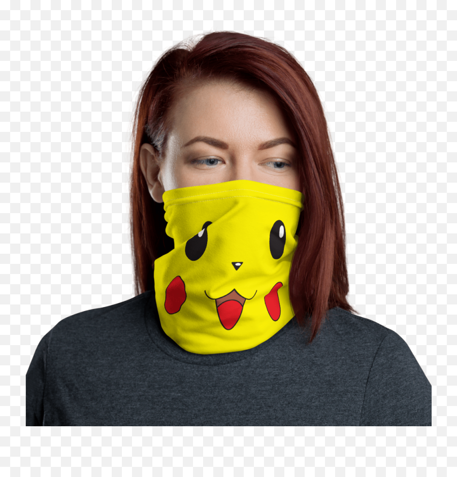 New Funny Protective Pikachu Pokemon Face Mask Cute Anime Cartoon Neck Gaiter - Down Syndrome Awareness Face Masks Png,Pikachu Face Png