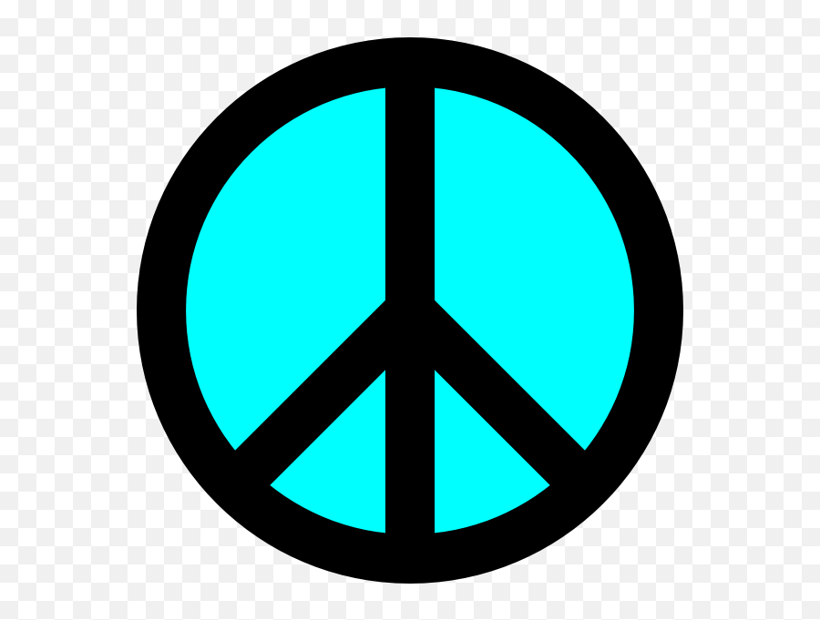 Black And Turquoise Peace Symbol Clip Art - Peace Sign Printable Png,Peace Sign Transparent