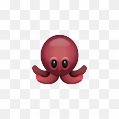 Octopus Emoji Red - Iphone png