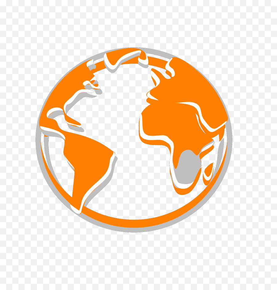 Orange Globe Logo - Earth Clipart Png Black And White,Globe Logos