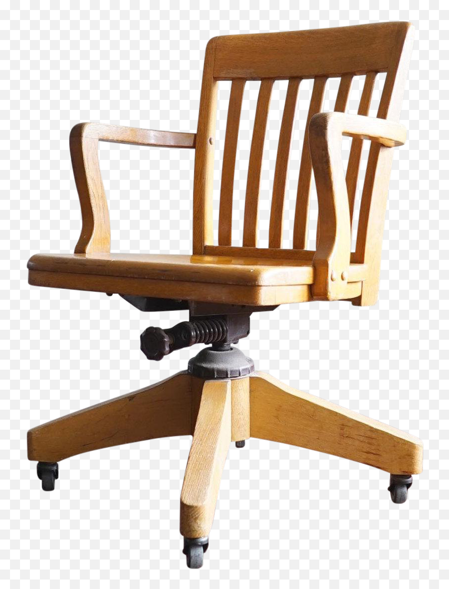 Vintage Wood Png - Antique Wooden Swivel Desk Chair,Wooden Chair Png