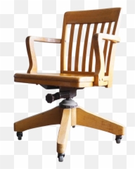 Vintage Wood Png - Antique Wooden Swivel Desk Chair,Wooden Chair Png