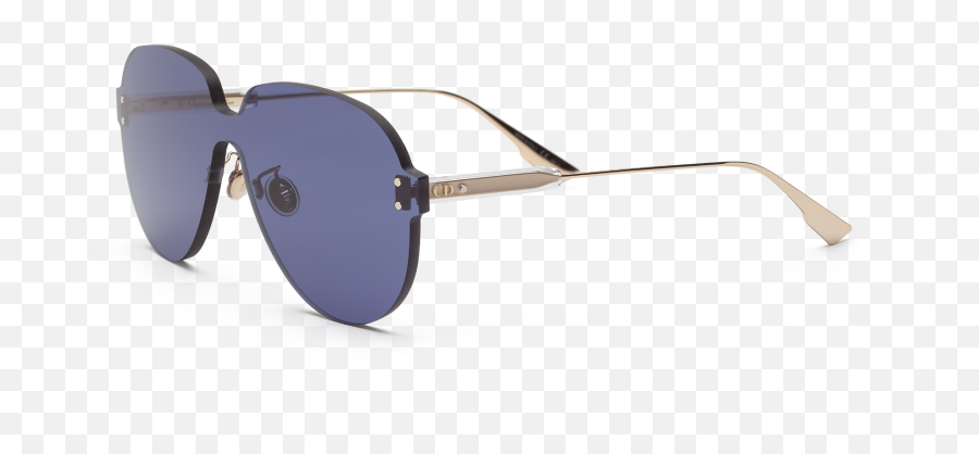 Shield Sunglasses In Gold With Blue Lenses - Full Rim Png,Aviators Png