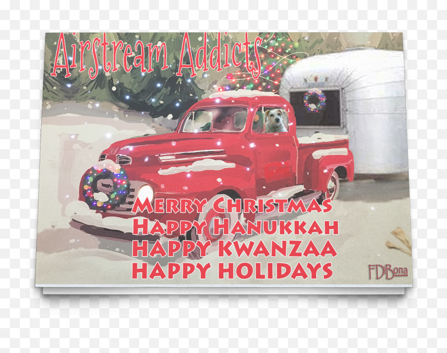 Christmas Card Red Truck Snow U2013 Airstreams Everywhere - Ford Png,Red Truck Png