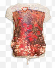 Ao Slub Tee Flower Meadow - Orange Mayonnaise Short Sleeve png