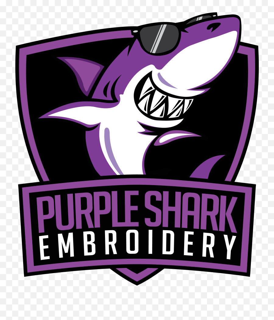 Purple Shark Embroidery - Purple Shark Embroidery Png,Shark Logo Png