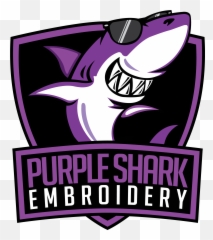 Purple Shark Embroidery - Purple Shark Embroidery Png,Shark Logo Png