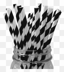 Black Striped 25pc Paper Straws - Pink png