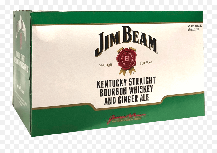 Jim Beam And Ginger Ale - 6 Pack 355ml Jim Beam Bourbon Ginger Ale Can Png,Jim Beam Logo