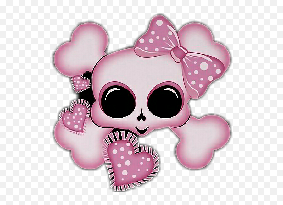 Cute Sugarskull Pink Bow Ribbon Heart - Its A Girl Cute Sugar Skull Clipart Png,It's A Girl Png