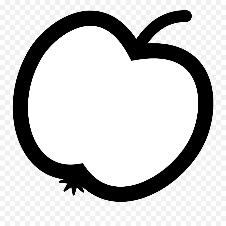 Apple Icon Black White Line Art - Clip Art Apple Of Black And White Png,Apple Icon Png White