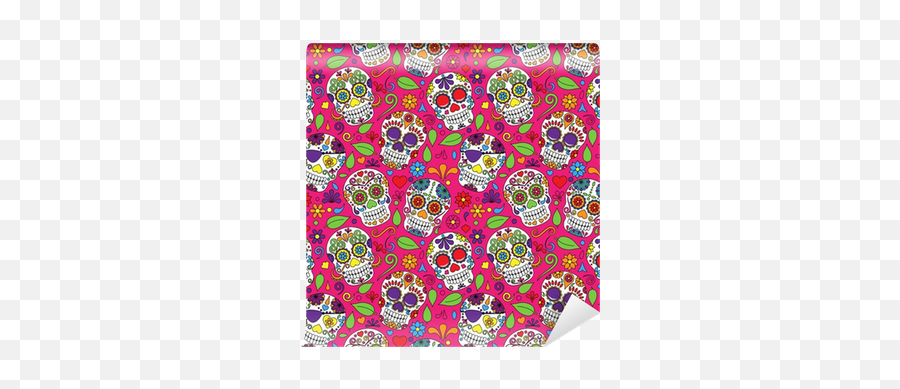 Day Of The Dead Sugar Skull Seamless - Colorful Sugar Skull Wallpaper Hd Png,Icon Scull