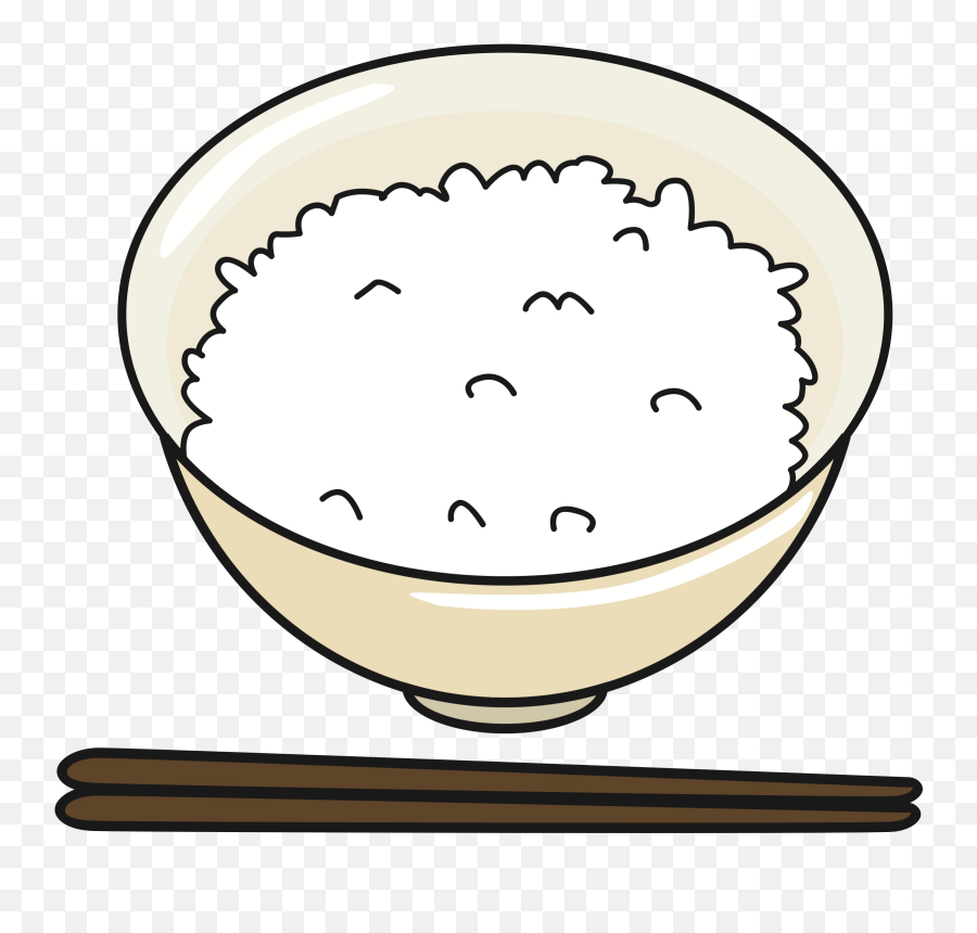 Clipart Of Rice Big Bowl And - Bowl Of Rice Cartoon Png,Rice Transparent  Background - free transparent png images 