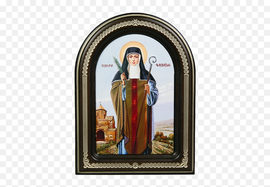 Vernissage Of History Icon Saint Gayane In A Carved Frame 27 X 20 Png Christ Child