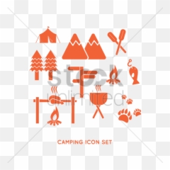 Download Camping Icon Set V - Vector Graphics PNG Vertical