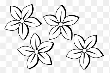 Flower Black And White Hawaiian Clip Art - Sets Of Flowers Clipart Black And White Png,Hawaiian Flowers Png