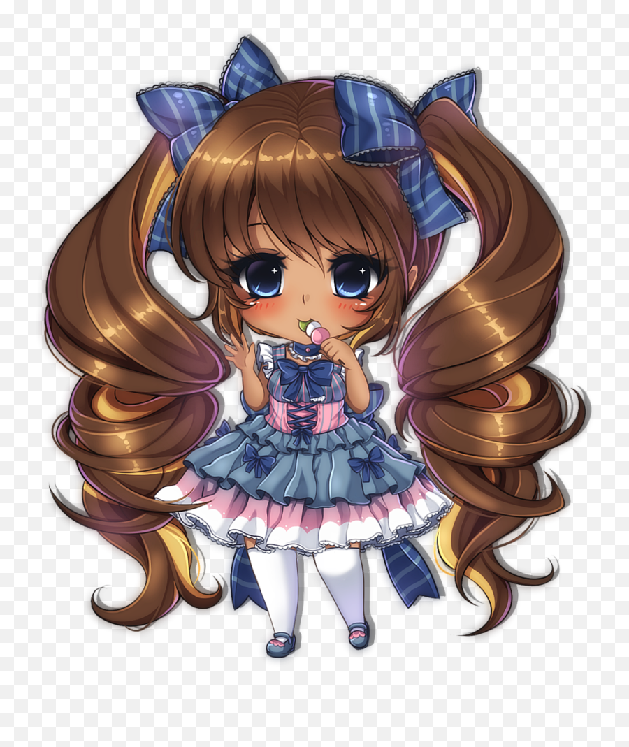 Anime Girl With Brown Hair Png - Manga Clipart Chibi Anime Anime Girl Brown Skin Black Hair,Girl Hair Png