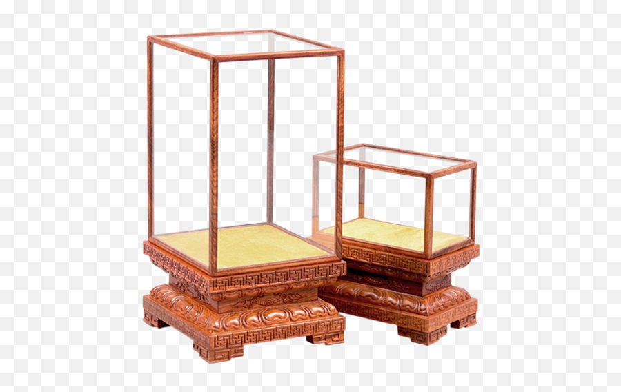 Solid Mahogany Glass Vase Stone Carvings Pear Transparent - Display Case Png,Buddha Transparent