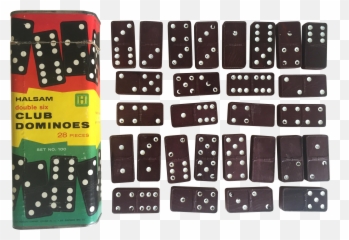 Vintage Mid - Century 1950u0027s Halsam Double 6 Club Dominoes Game Box Set Numeric Keypad Png,Dominoes Png