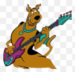 Scoobydoocartoonstickeremixsticker Guitarchitarraremixi - Scooby Doo On Guitar Transparent Background Png,Cartoon Guitar Png