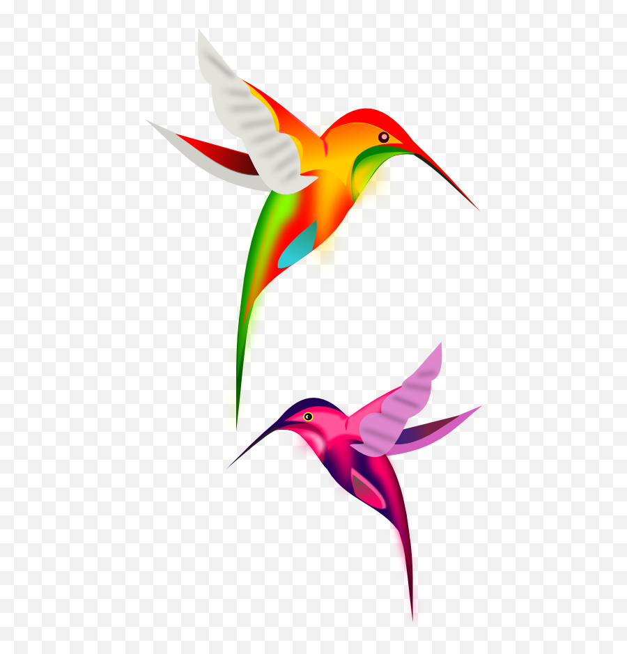 Hummingbird Clipart Transparent Background - Colorful Birds Flying Cartoon Png,Hummingbird Transparent