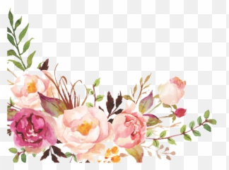 Download Hd Floral Marsala Rosa - Watercolor Flower Border Png