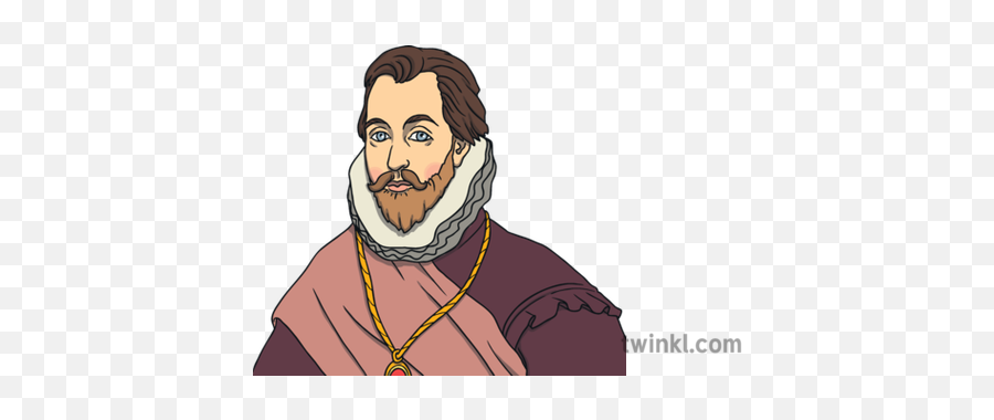 Ks1 Sir Francis Drake Explorer History Portrait Man - Illustration Png,Drake Transparent