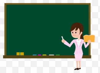 Female Teacher - Teacher At Blackboard Clipart Png,Blackboard Png