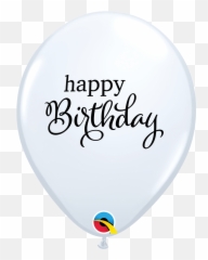 11 Simply Happy Birthday White Latex Balloons Bargain - png