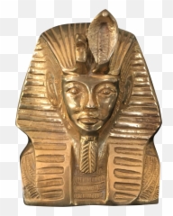 Vintage Solid Brass Egyptian Bust - Carving Png,King Tut Png